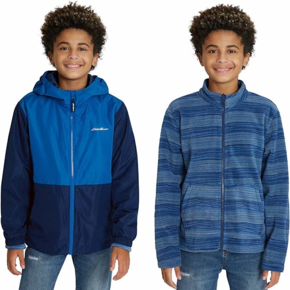 Eddie Bauer Youth Boys Light weight 3 in 1 Jacket, Color: Navy Blue,XS,S,L
